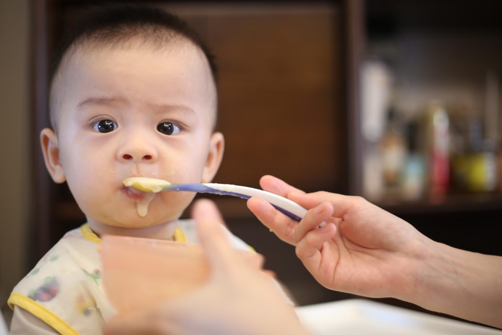 cute chinese baby eating